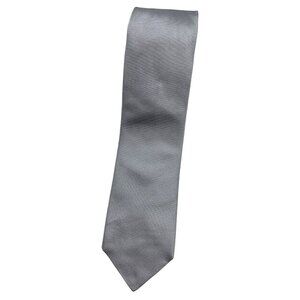 NWT ISAIA 7fold Men's 100% Silk Necktie LUXURY Tie Solid Gray W:3.2"